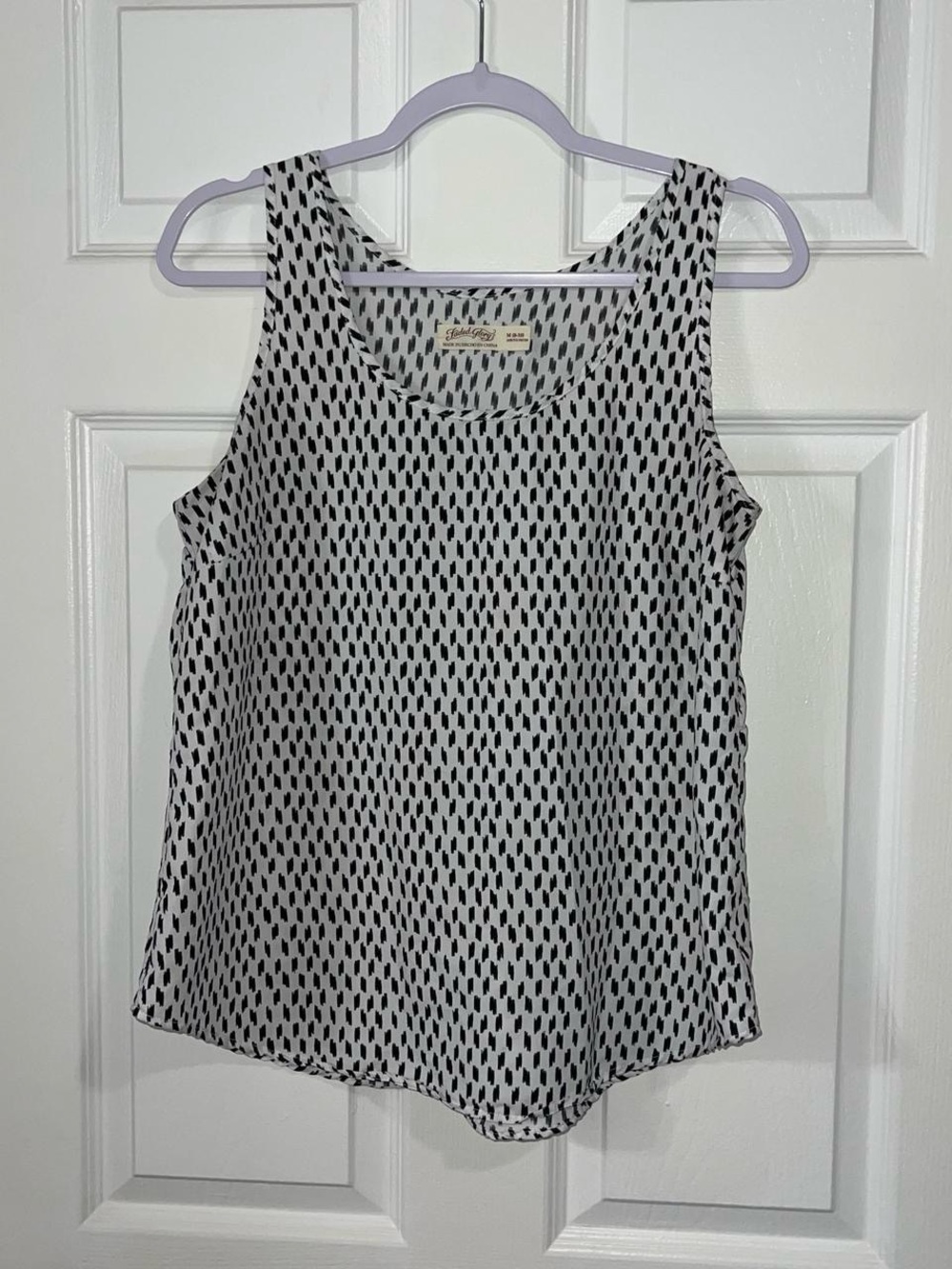 Lightweight black and white patterned blouse